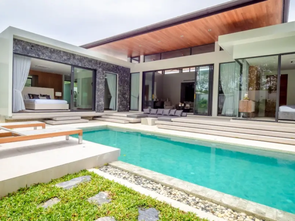 Chic modern villa exterior in Phuket
