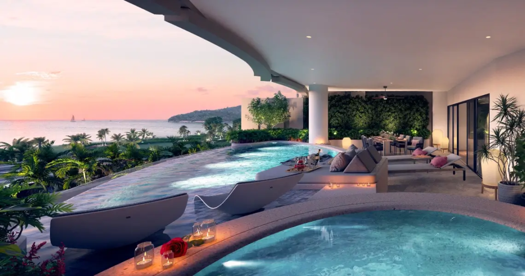 Balcony view of Andaman Sea from seaview condo in Phuket